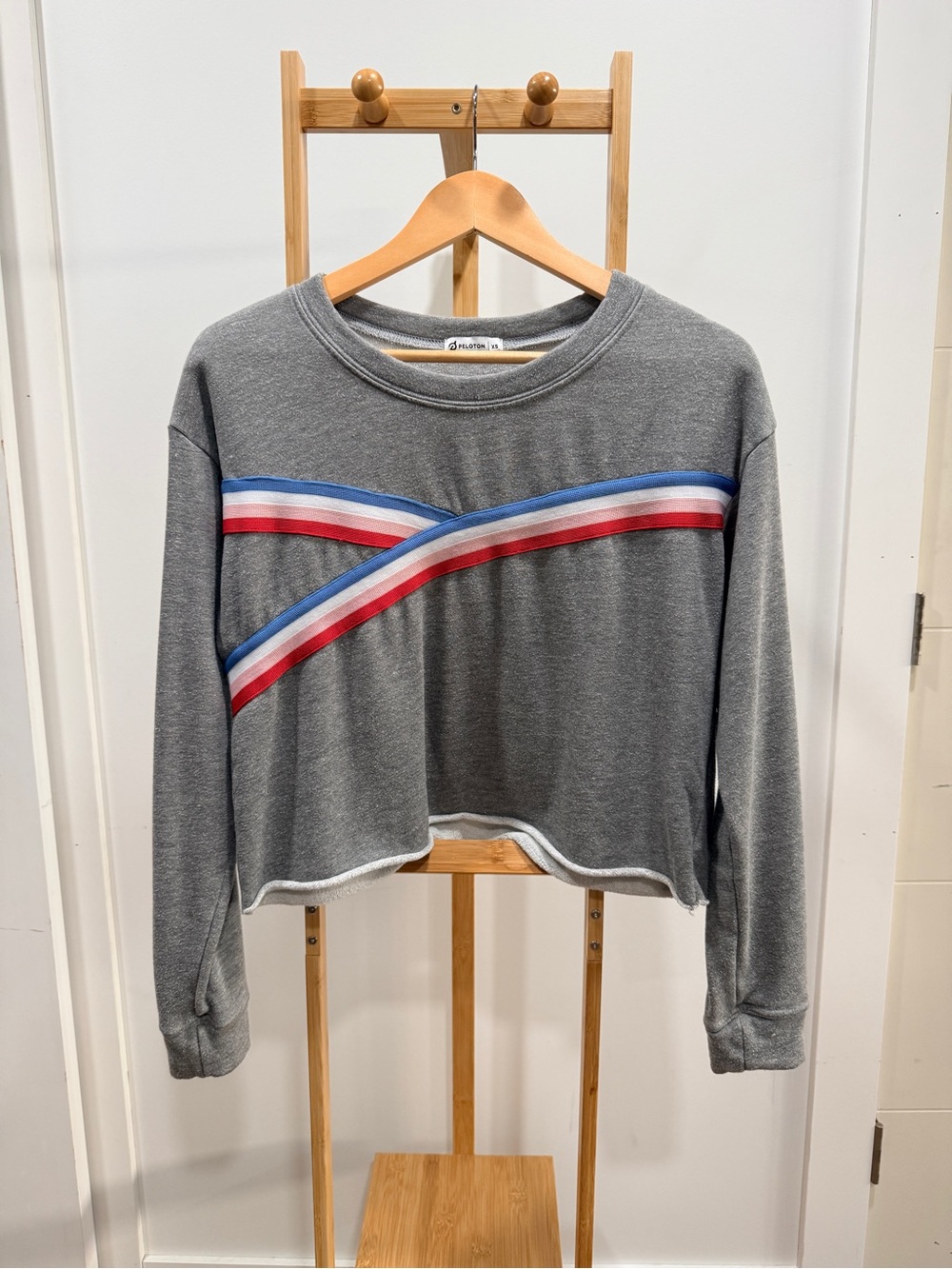Peloton Gray Crewneck with Blue Trim